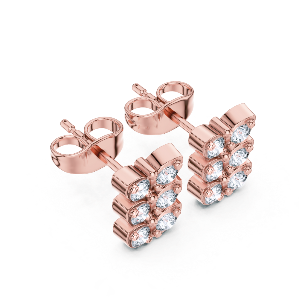 Triple Wing Butterfly Diamond Studs