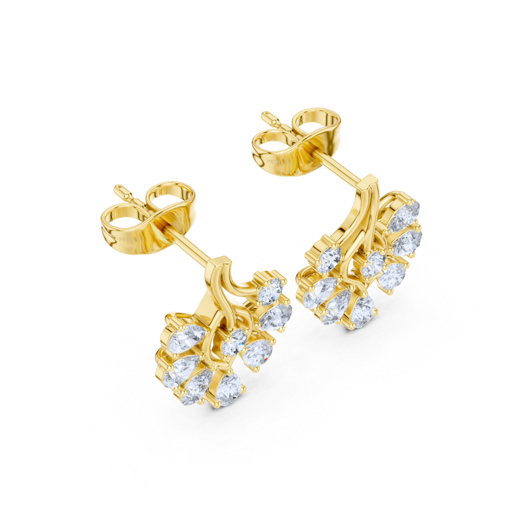 Radiant Bloom Fan Diamond Earrings