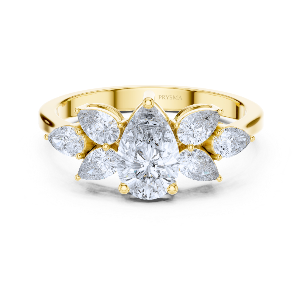 Aurora Pear Cluster Ring