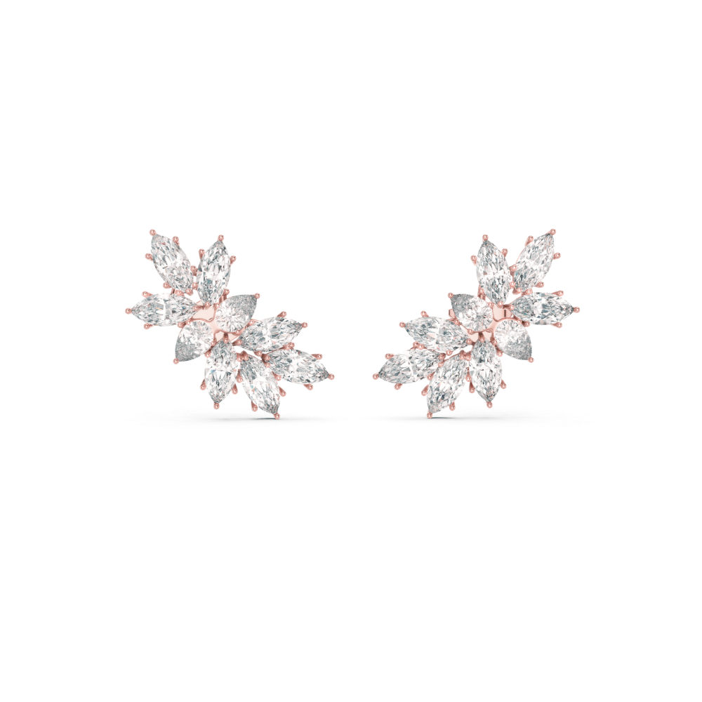 Marquise Bloom Cluster Earrings
