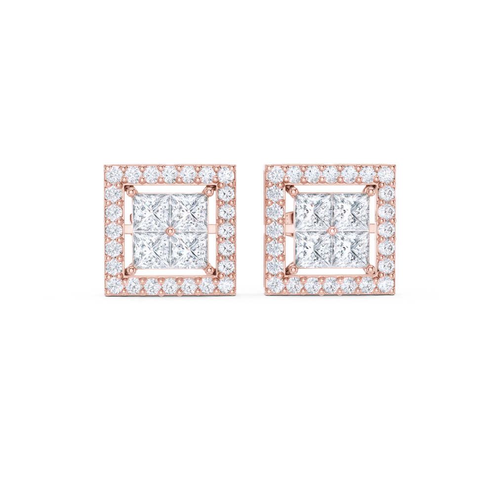 Royal Edge Princess Diamond Studs