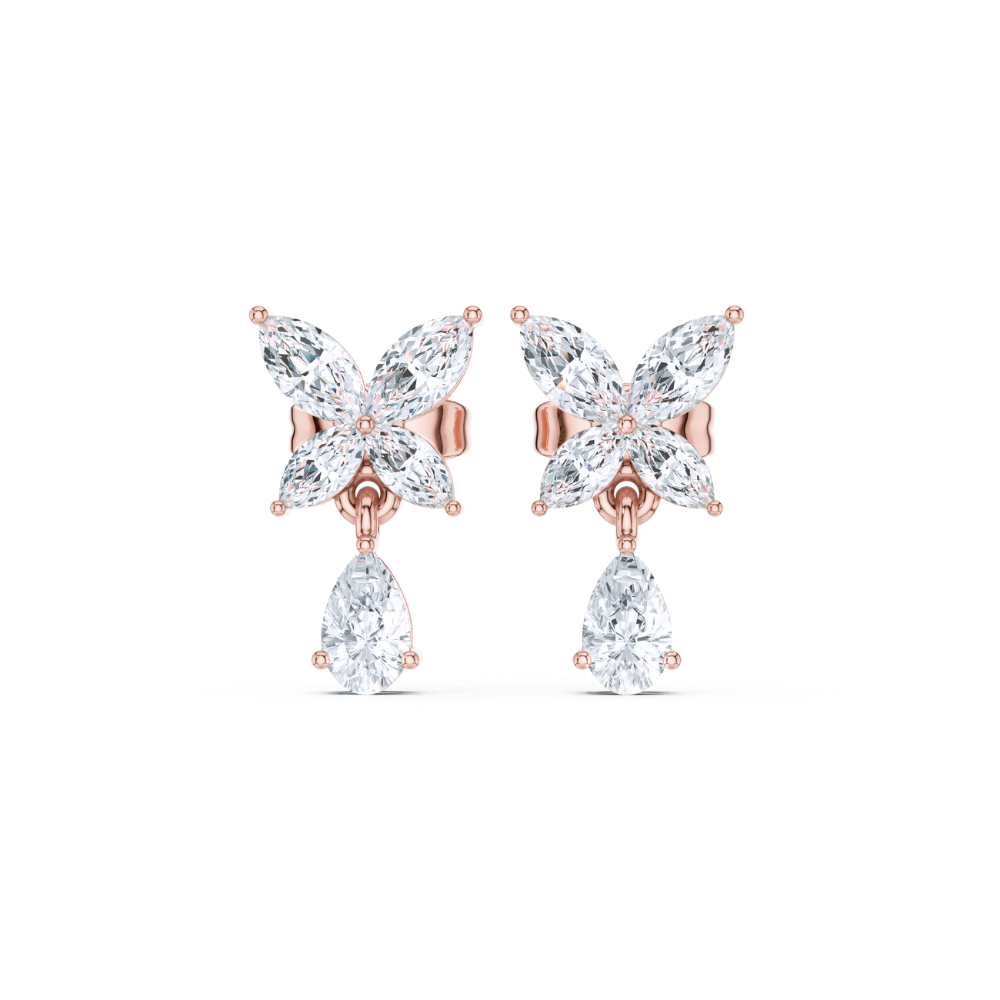 Blooming Elegance Diamond Drop Earrings