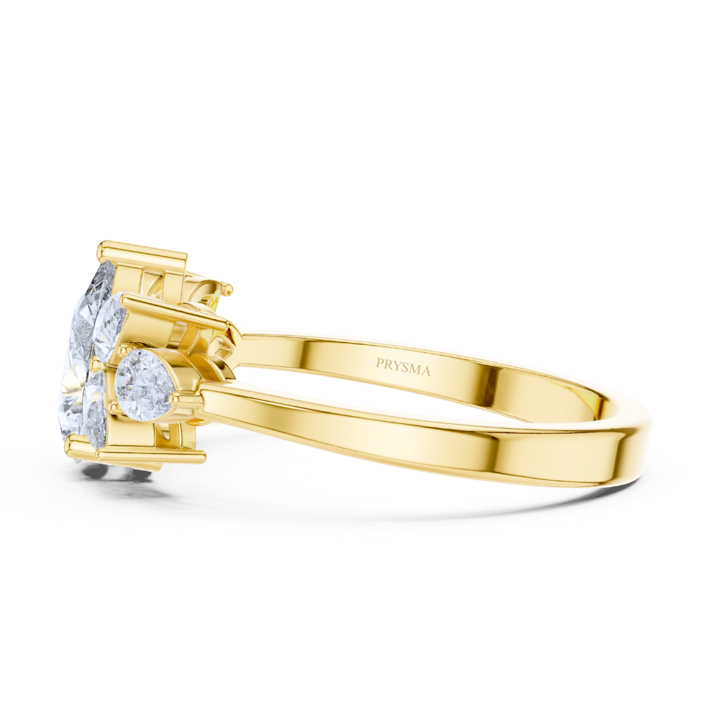 Aurora Pear Cluster Ring