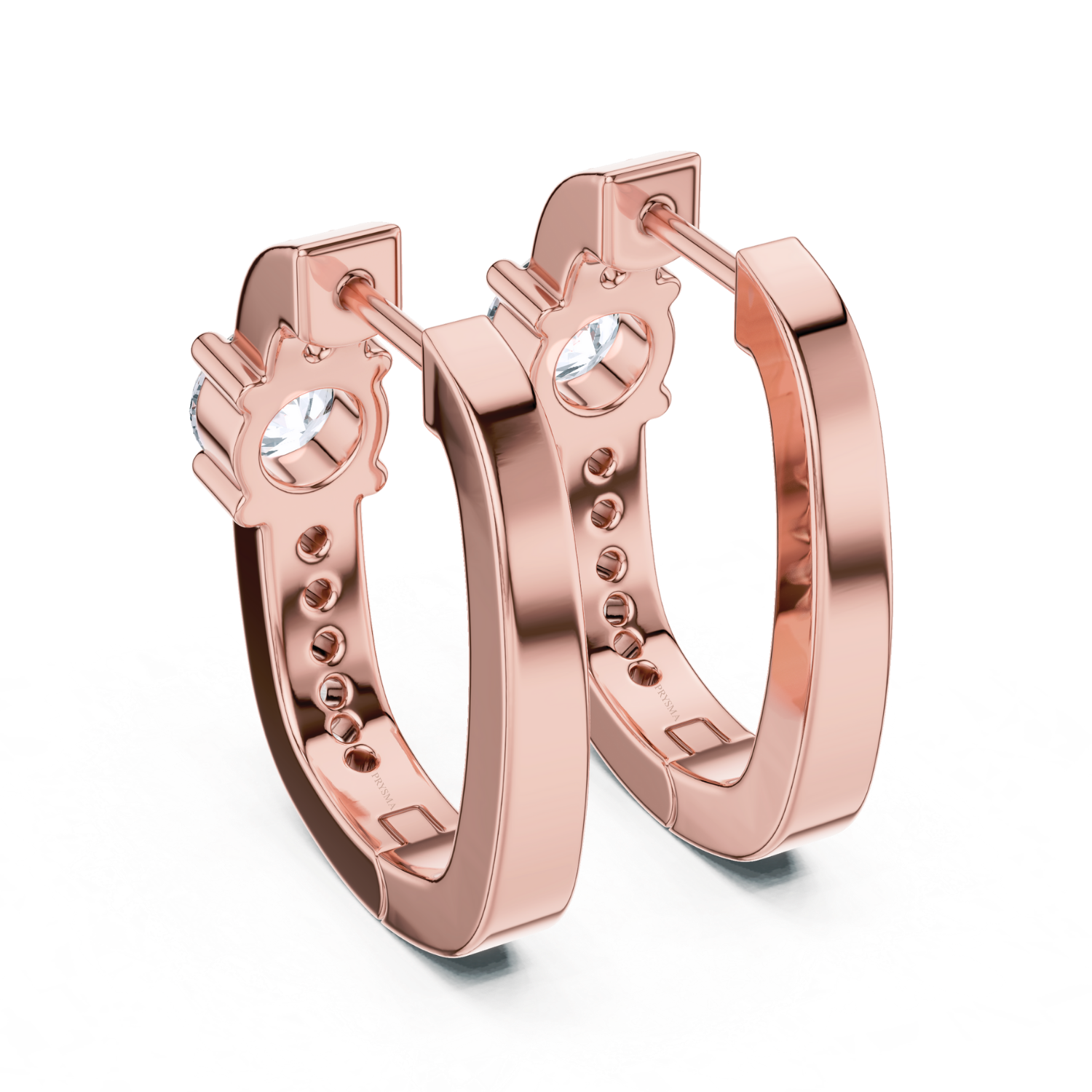 Round Solitaire Accent Hoop Earrings