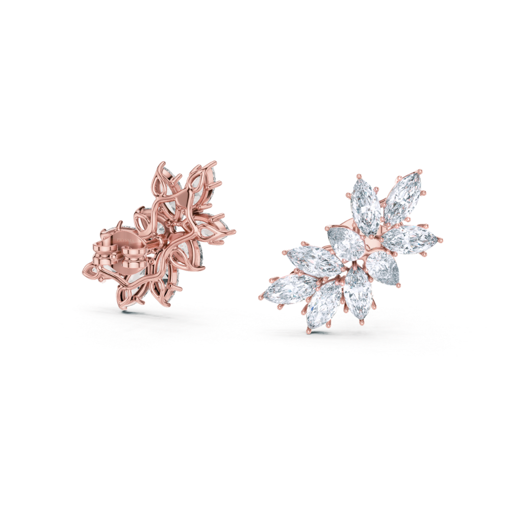 Marquise Bloom Cluster Earrings