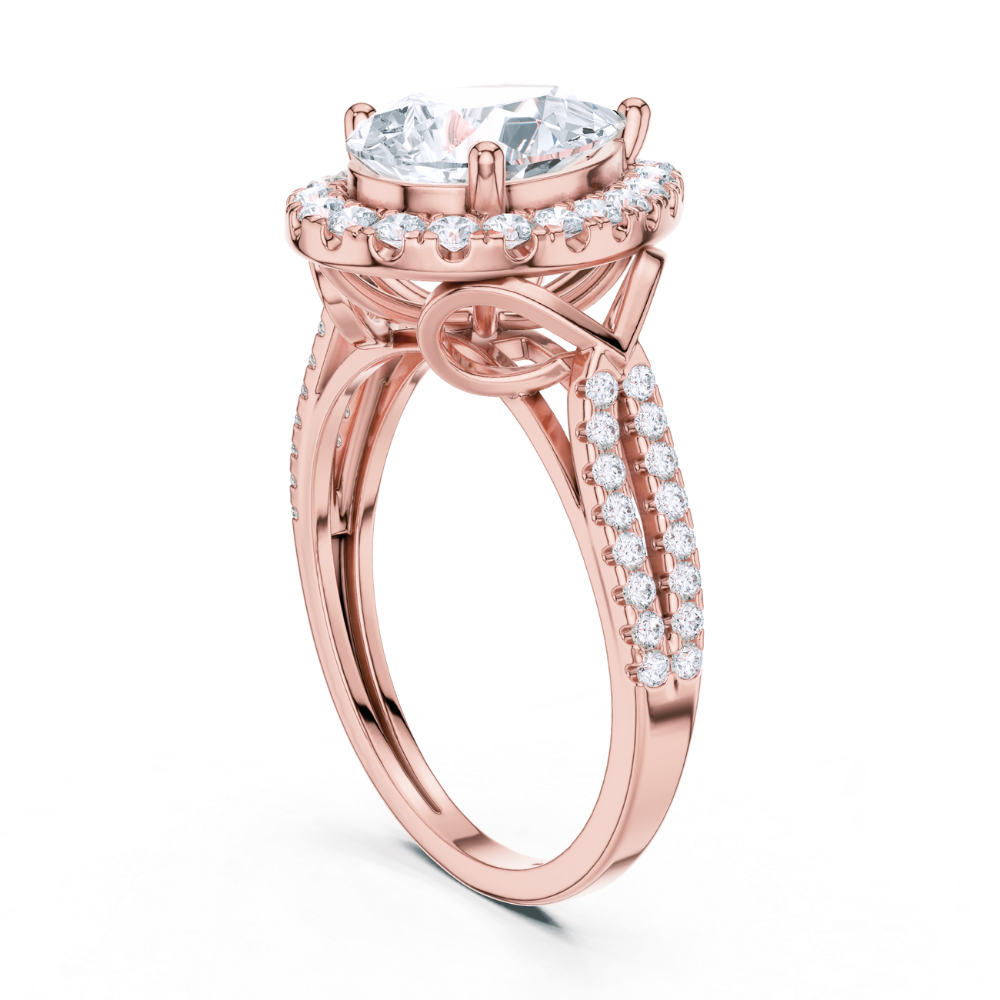 Regal Teardrop Halo Ring