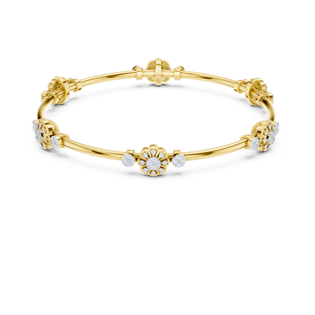 Floral Harmony Diamond Bangle