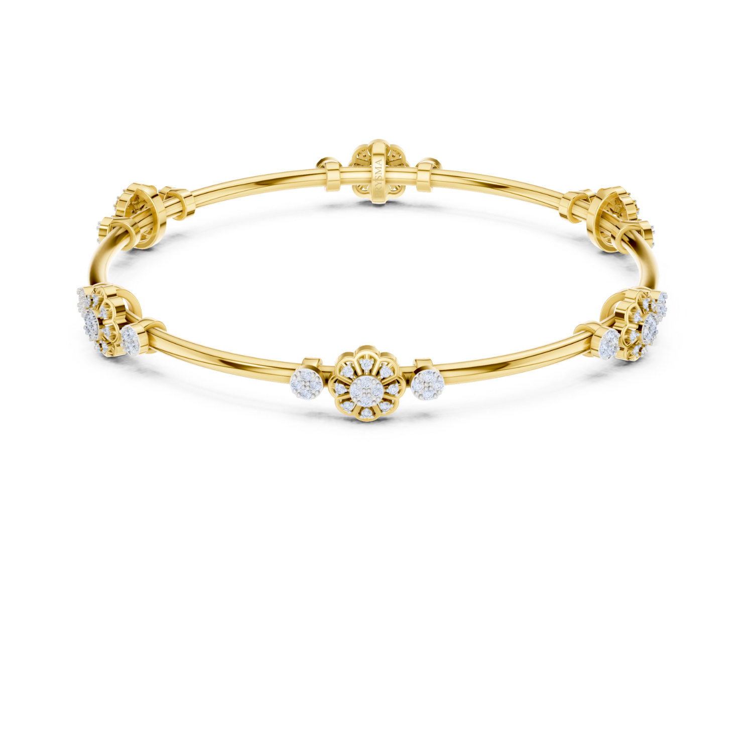 Floral Harmony Diamond Bangle