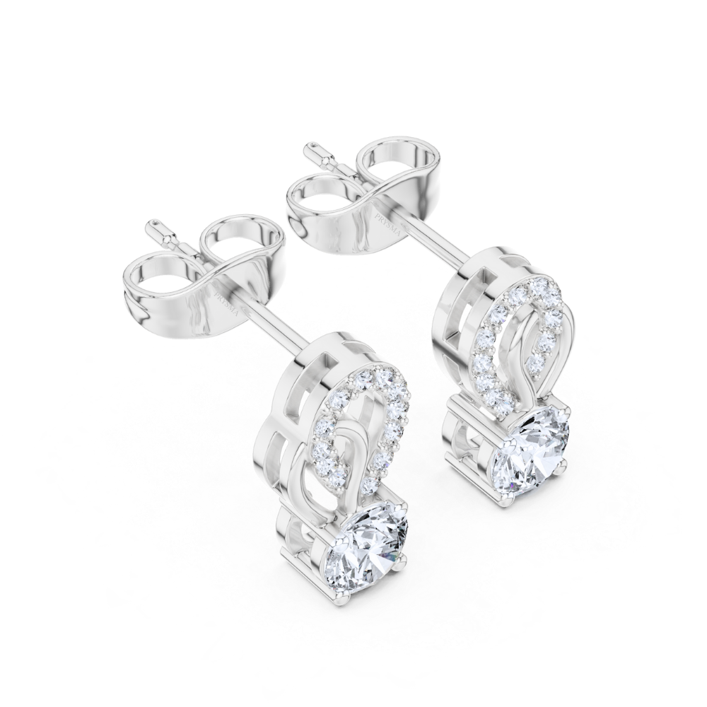 Infinity Loop Diamond Stud Earrings