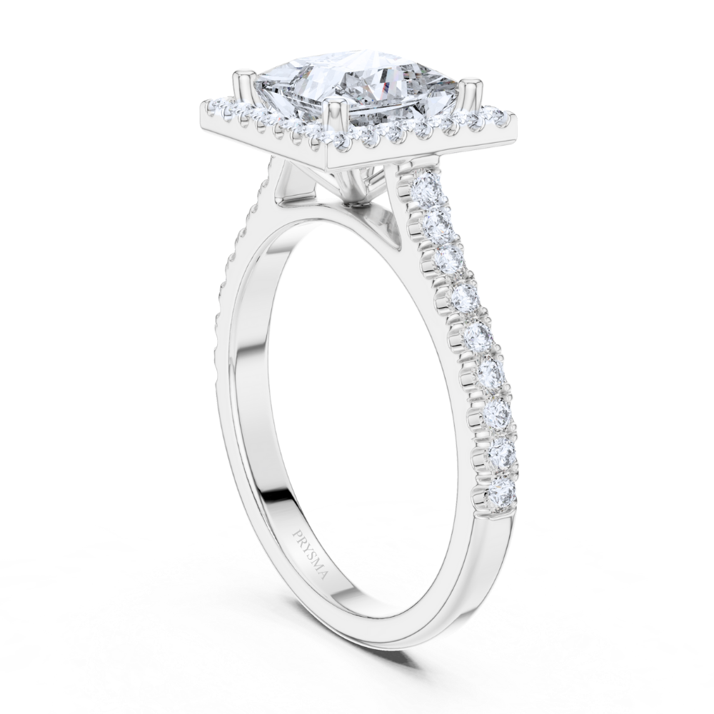 Regal Square Halo Ring