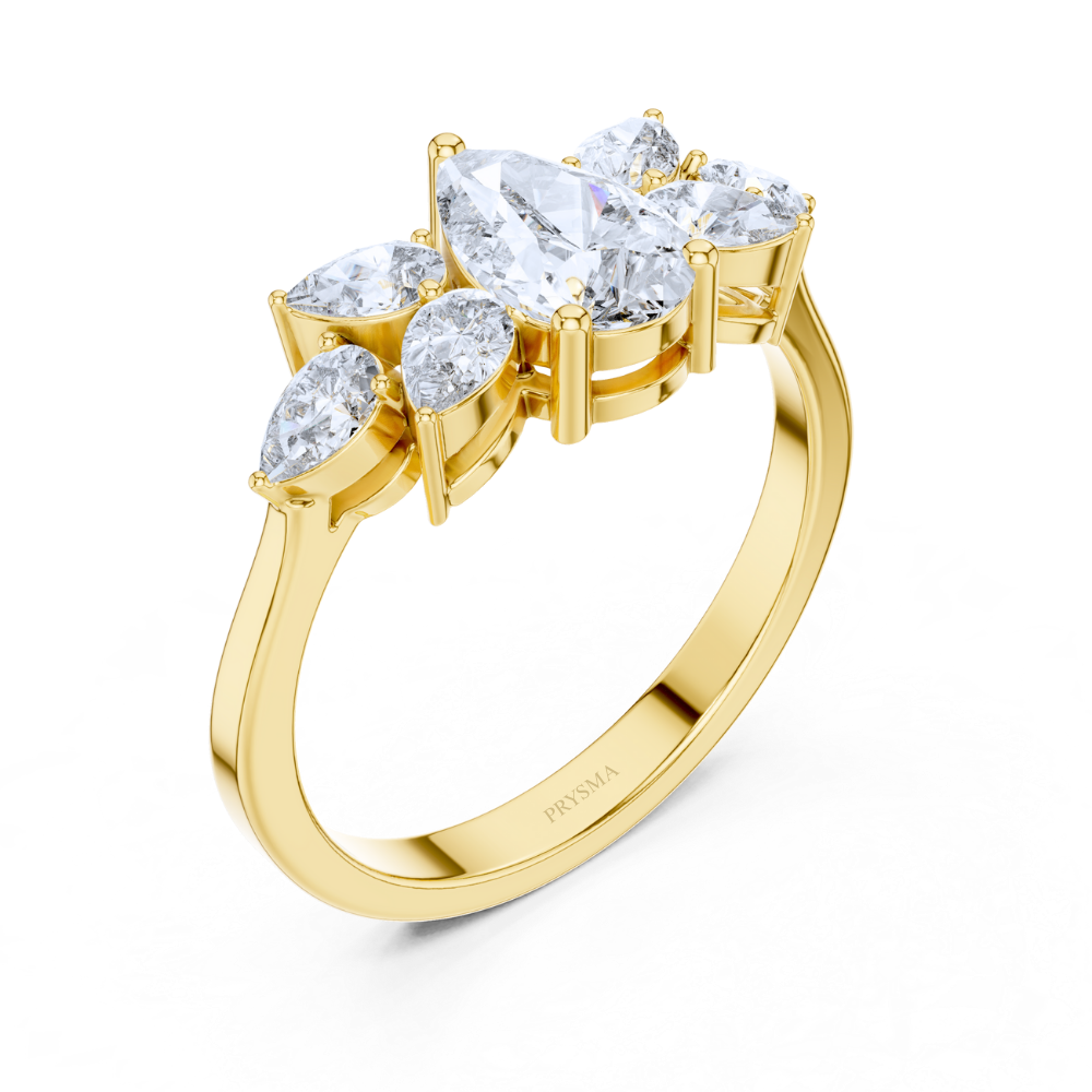 Aurora Pear Cluster Ring