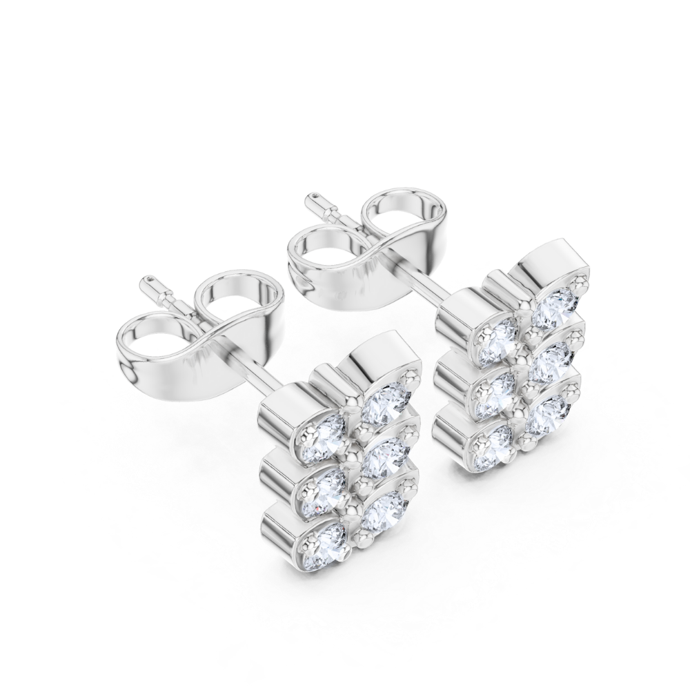 Triple Wing Butterfly Diamond Studs