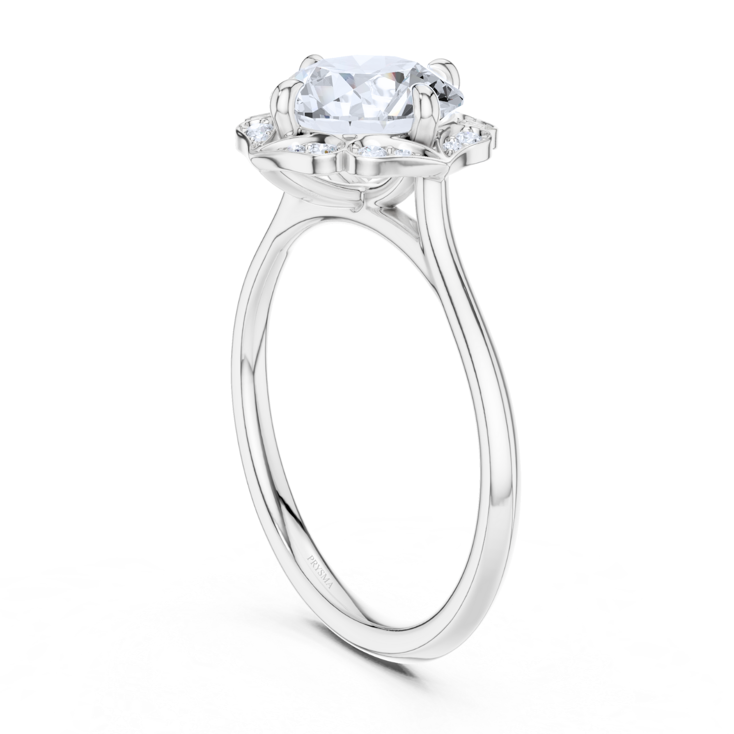 Vintage Floral Halo Diamond Ring