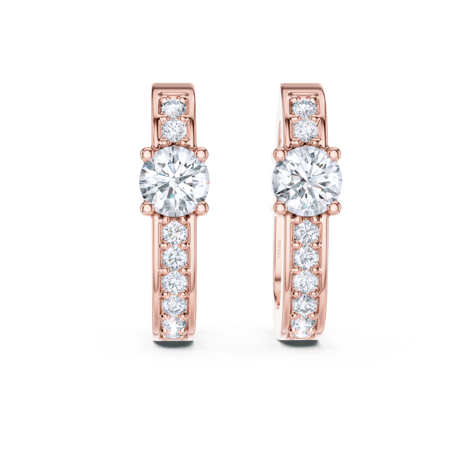 Round Solitaire Accent Hoop Earrings