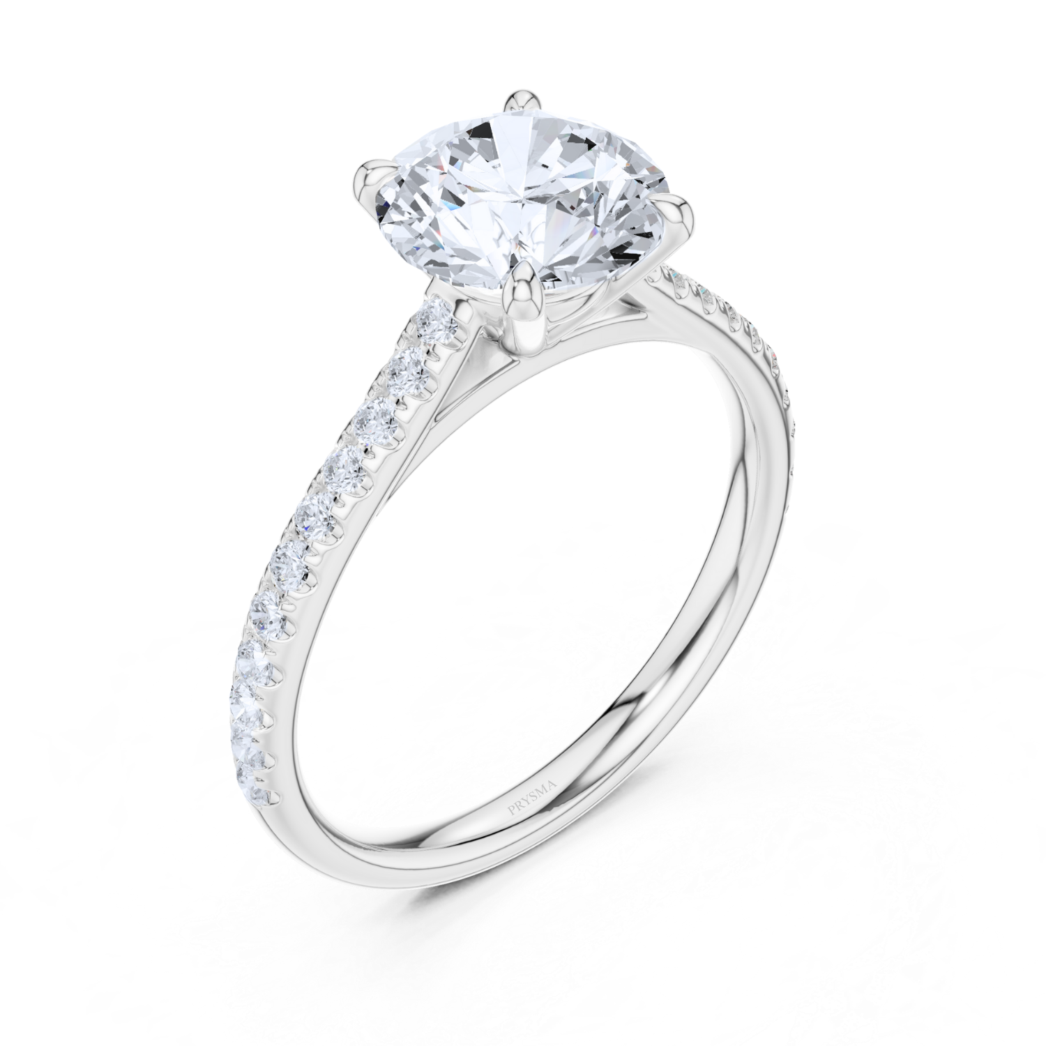 Round Cut Pave Ring
