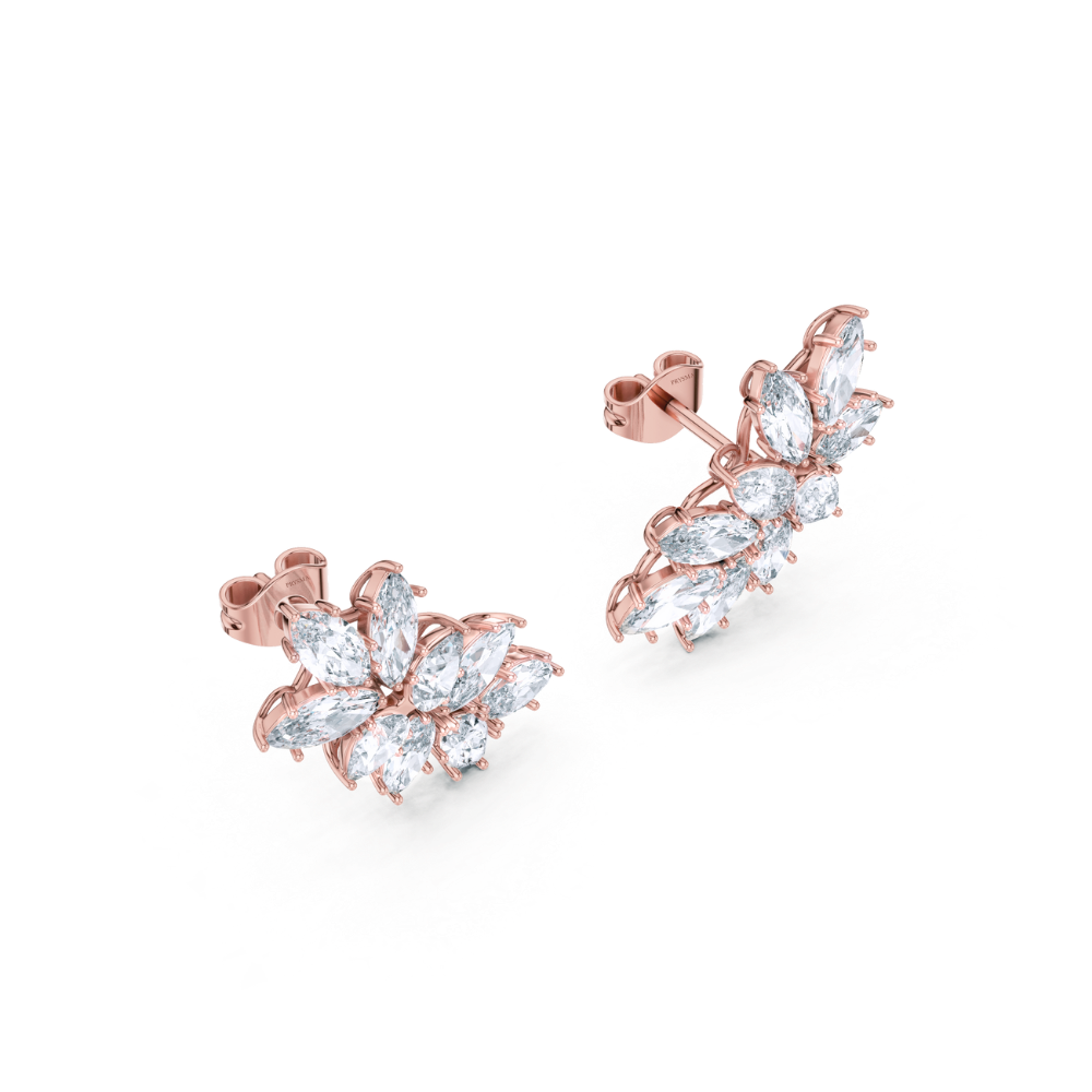 Marquise Bloom Cluster Earrings