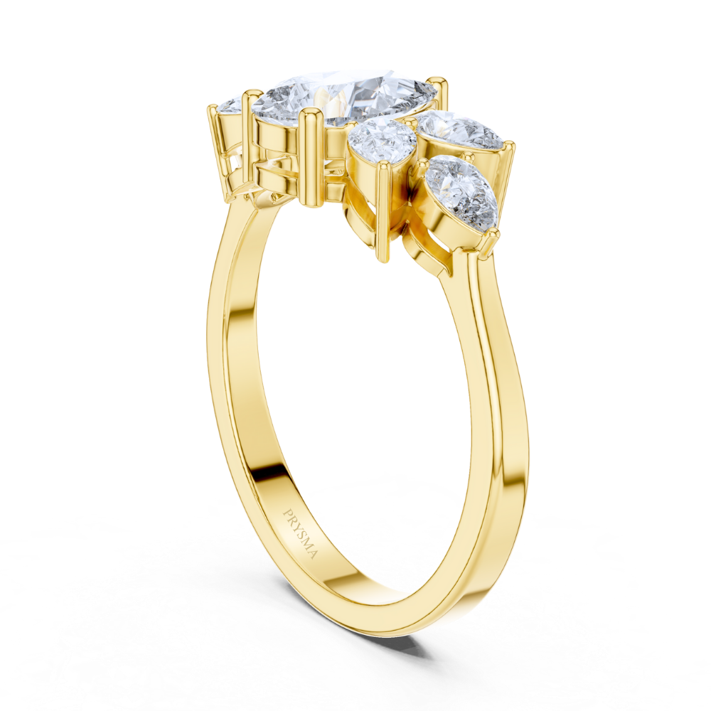 Aurora Pear Cluster Ring