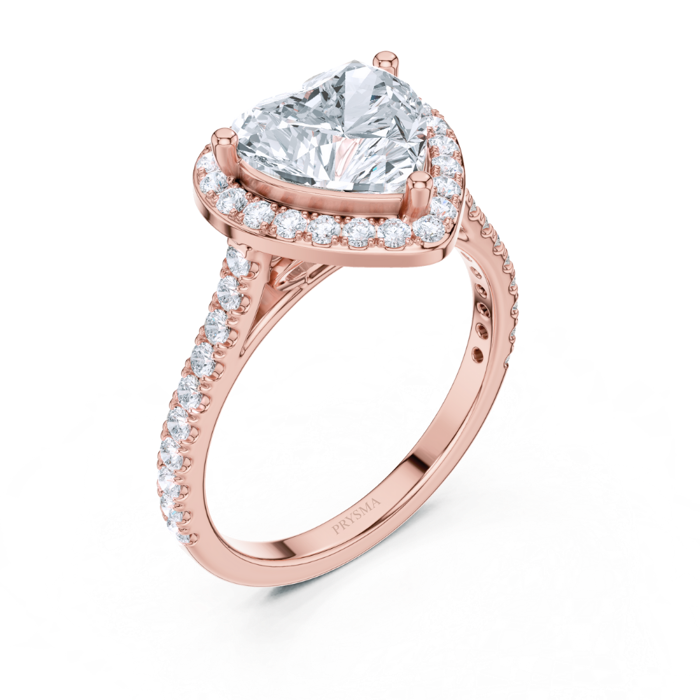 Amour Halo Heart Diamond Ring