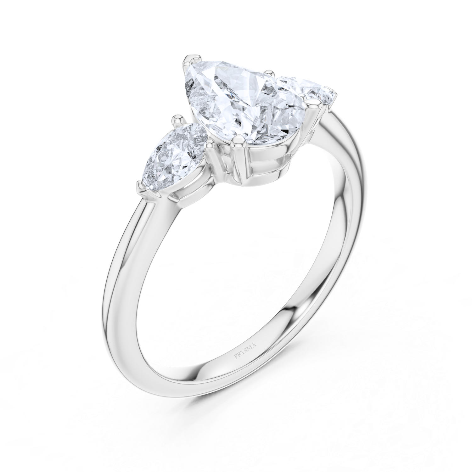Pear Center Stone With Pear Diamond