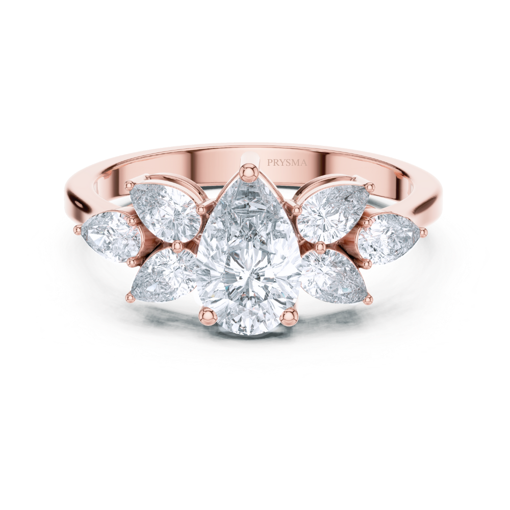 Aurora Pear Cluster Ring