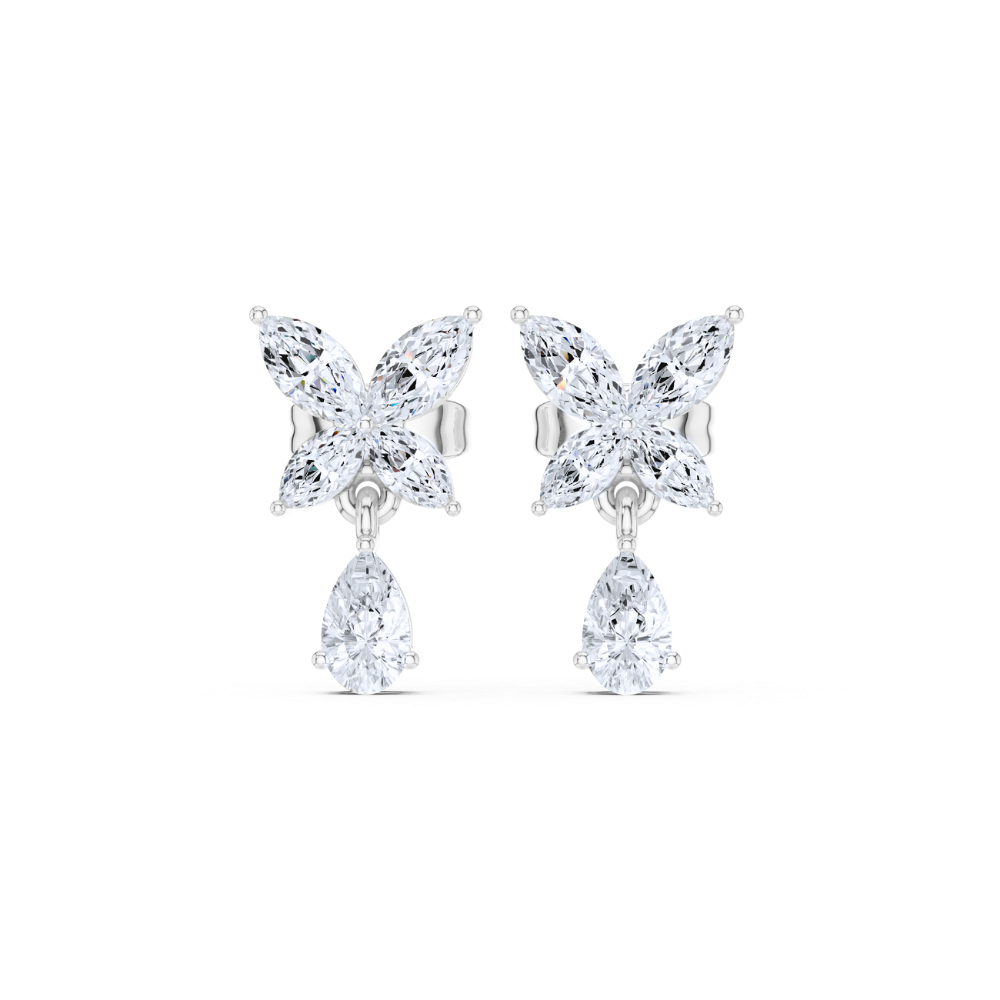 Blooming Elegance Diamond Drop Earrings