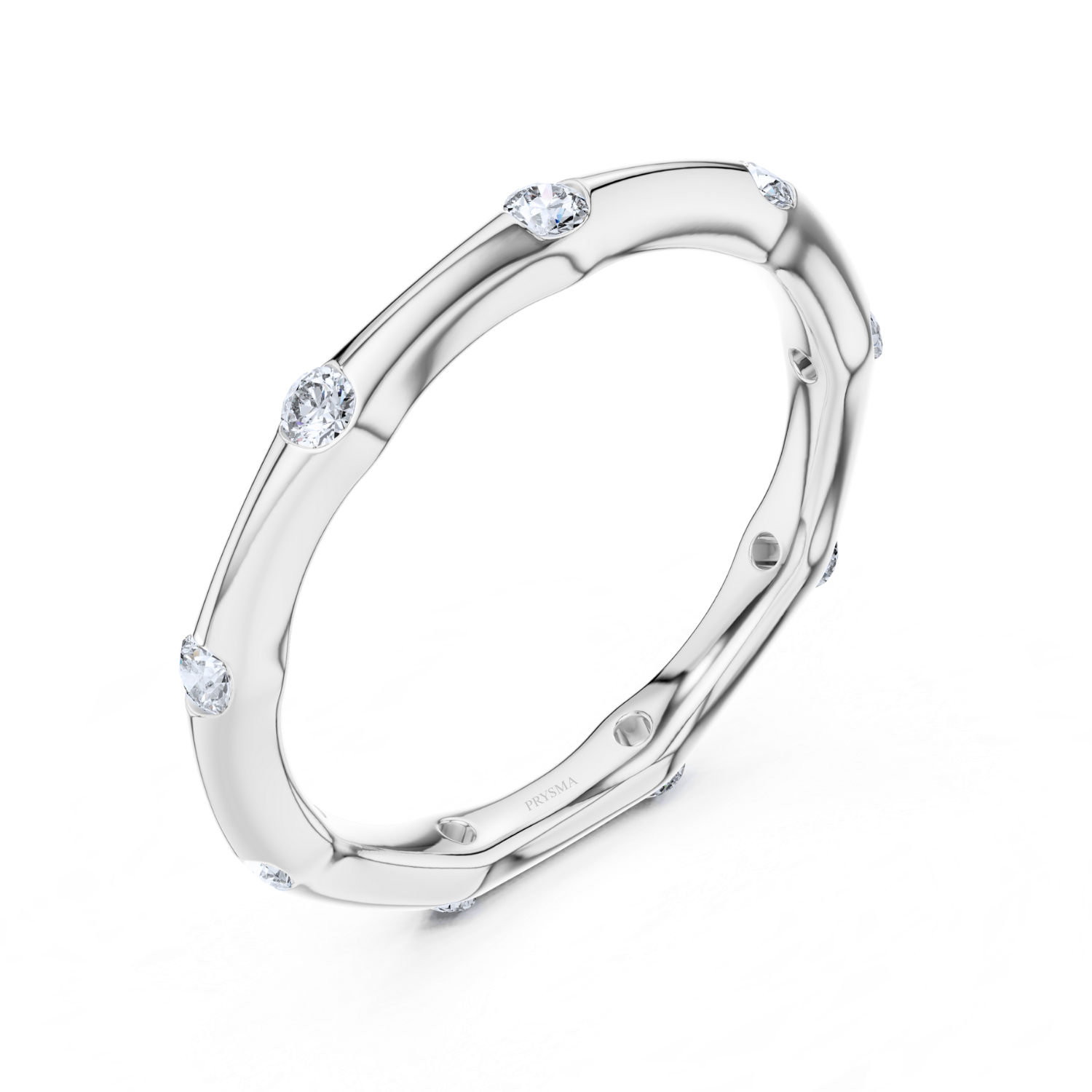 Organic Diamond Bezel Eternity Band