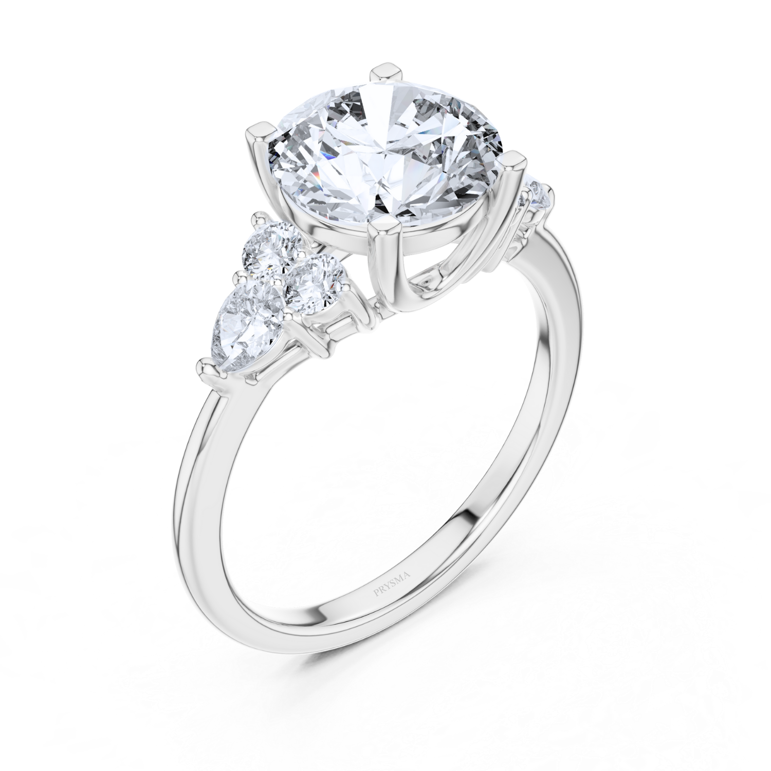 Round-Cut Diamond Three-Stone Ring