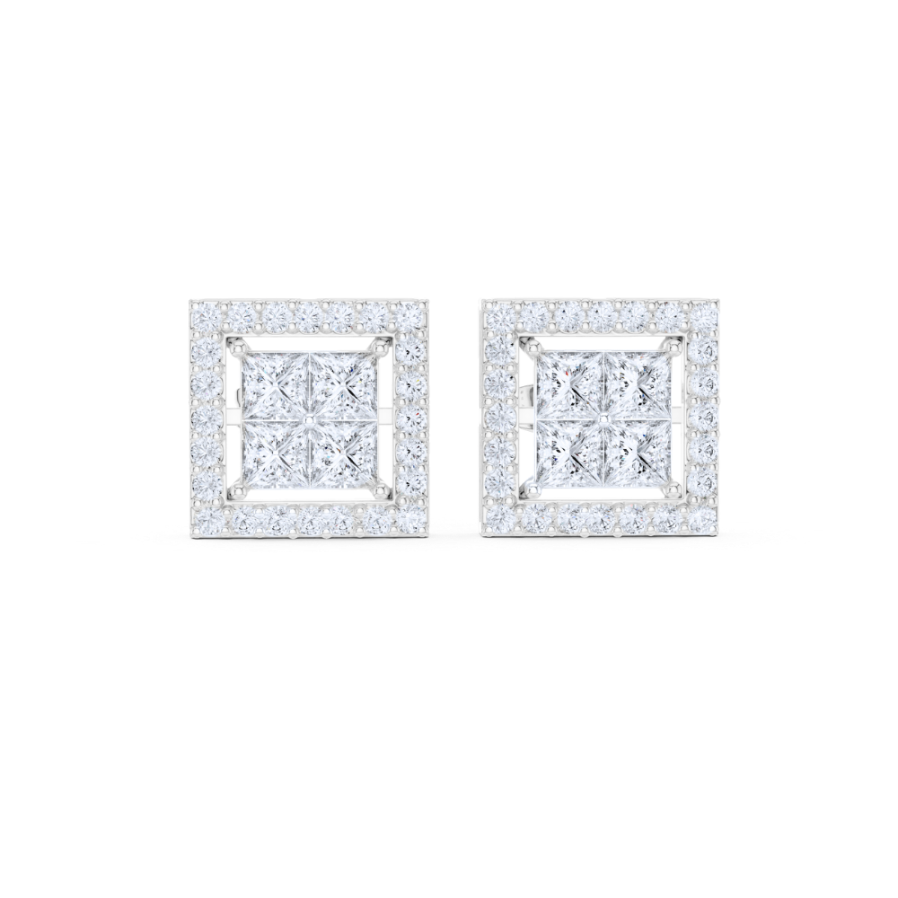 Royal Edge Princess Diamond Studs