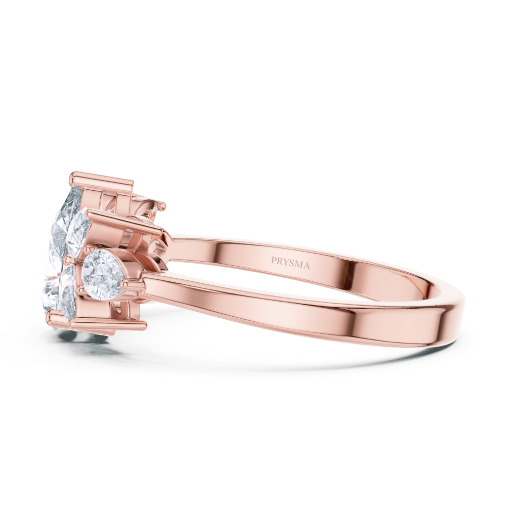 Aurora Pear Cluster Ring