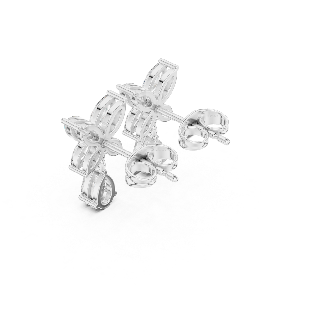 Blooming Elegance Diamond Drop Earrings