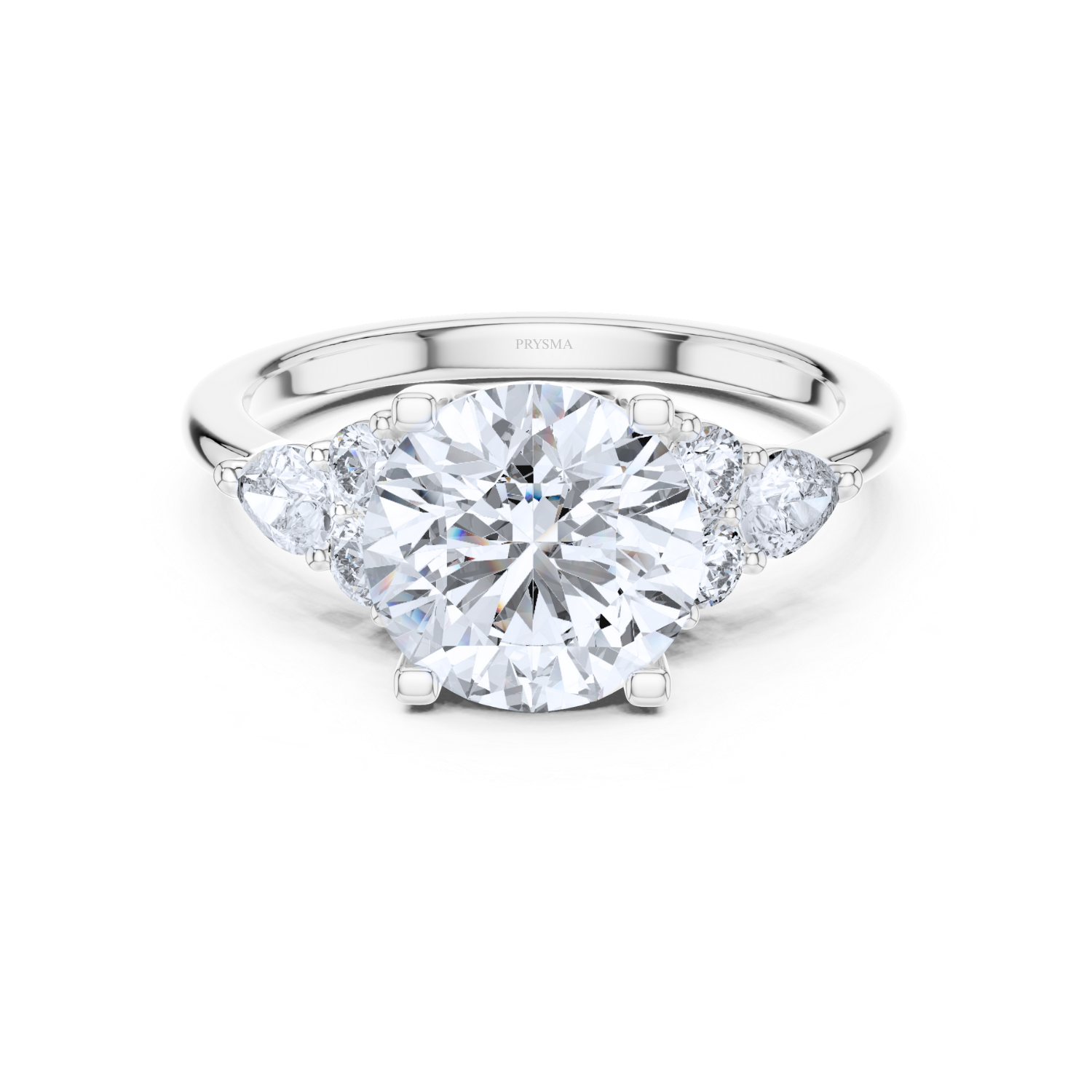 Round-Cut Diamond Three-Stone Ring