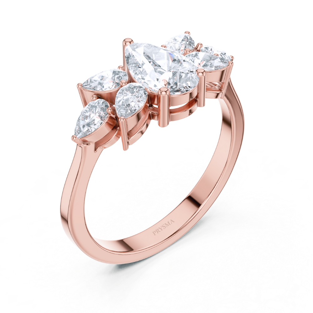 Aurora Pear Cluster Ring