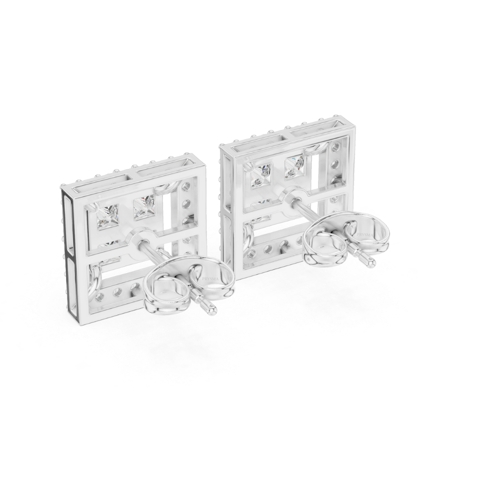 Royal Edge Princess Diamond Studs