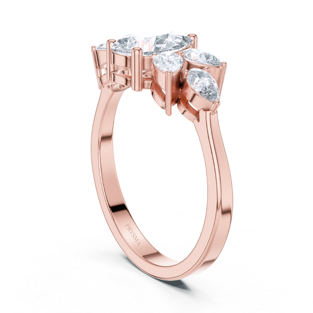 Aurora Pear Cluster Ring