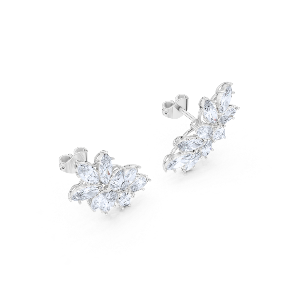 Marquise Bloom Cluster Earrings