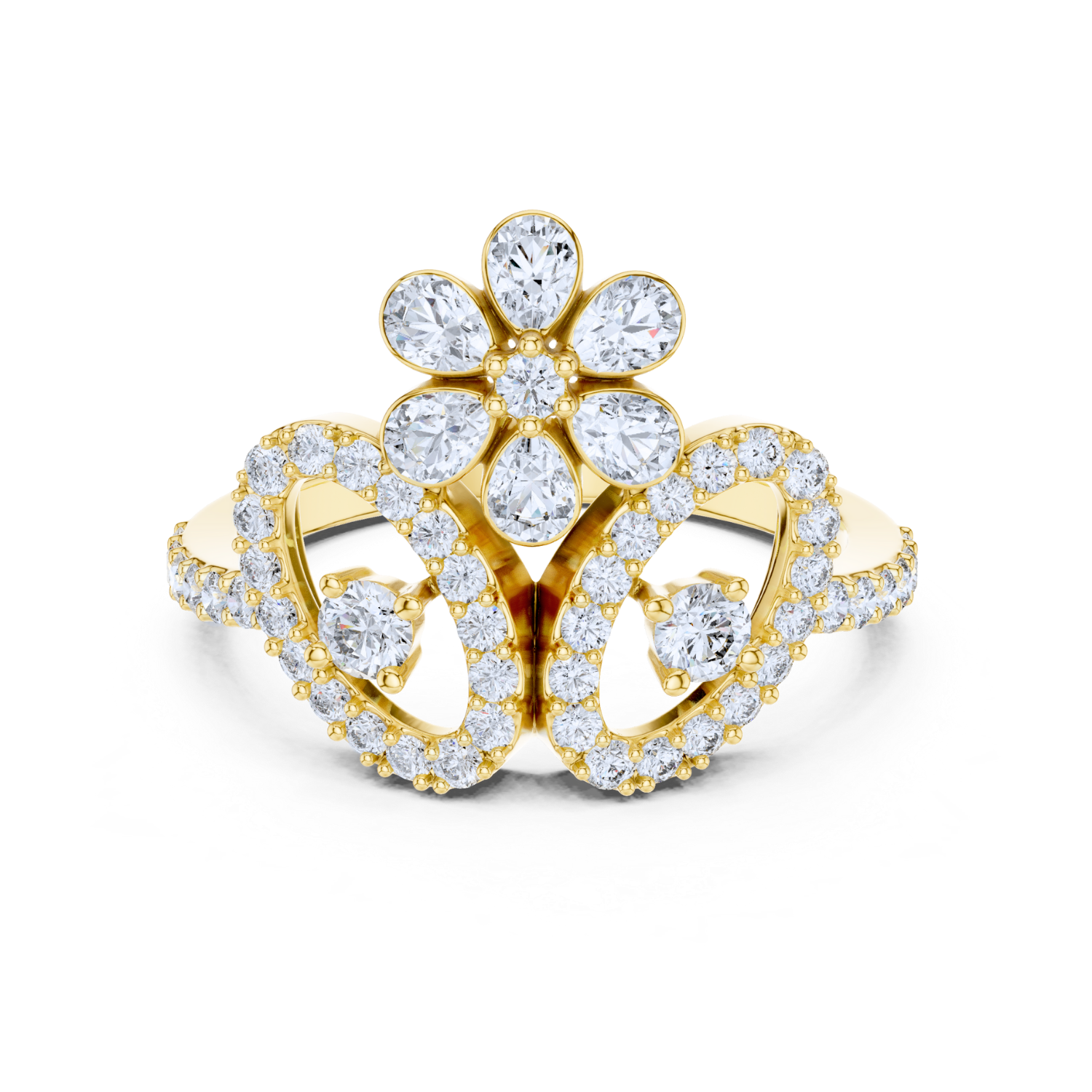 Floral Radiance Diamond Ring
