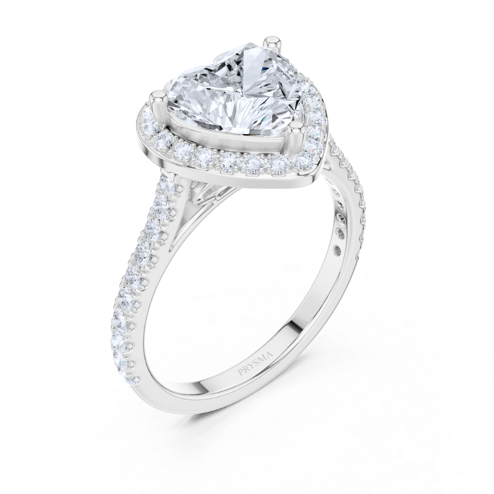 Amour Halo Heart Diamond Ring