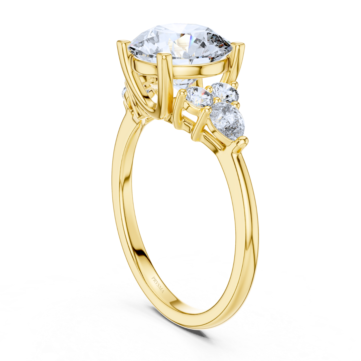 Round-Cut Diamond Three-Stone Ring