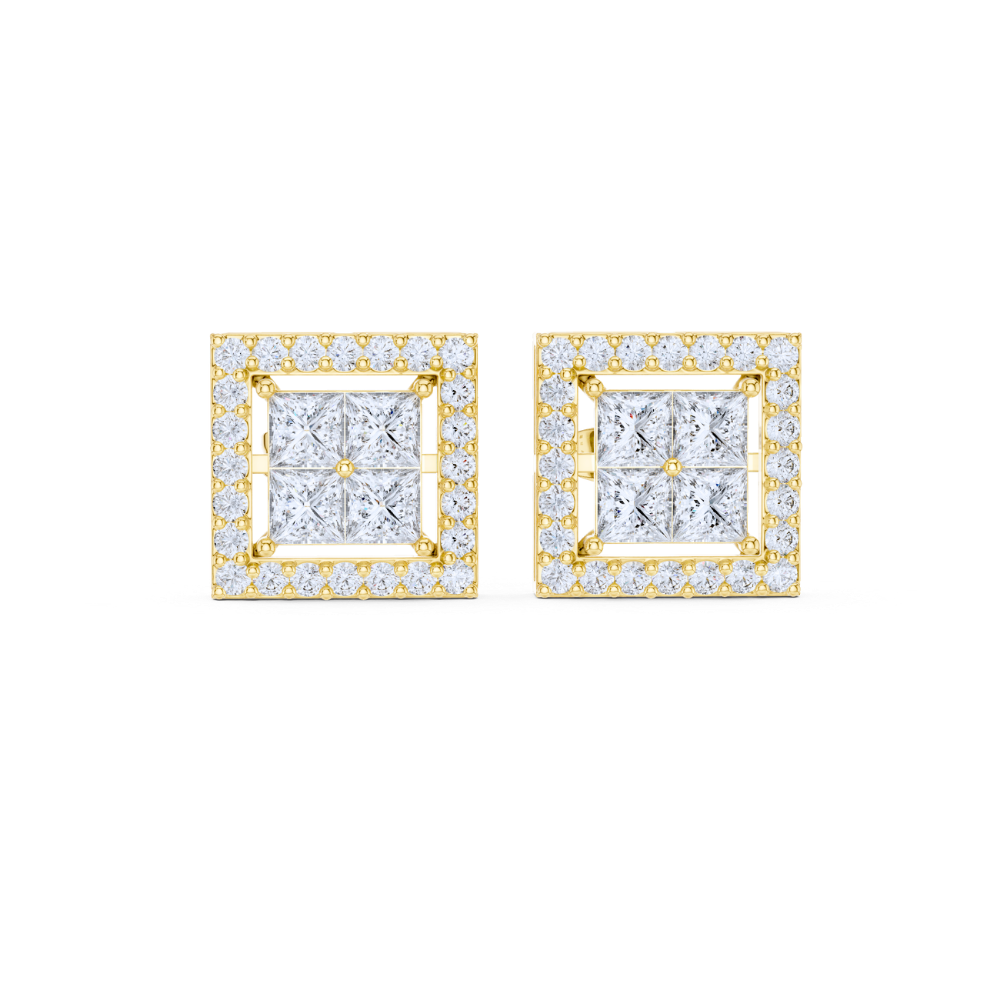 Royal Edge Princess Diamond Studs