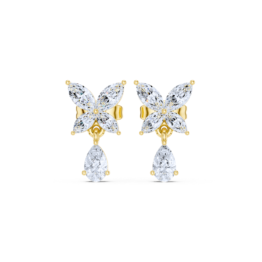 Blooming Elegance Diamond Drop Earrings