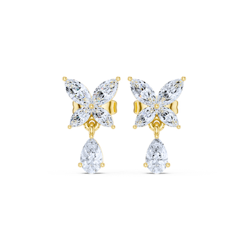 Blooming Elegance Diamond Drop Earrings