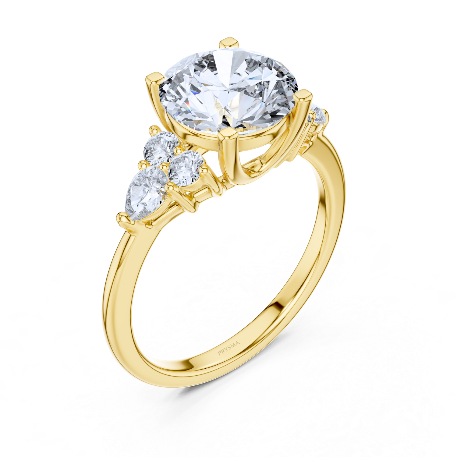 Round-Cut Diamond Three-Stone Ring