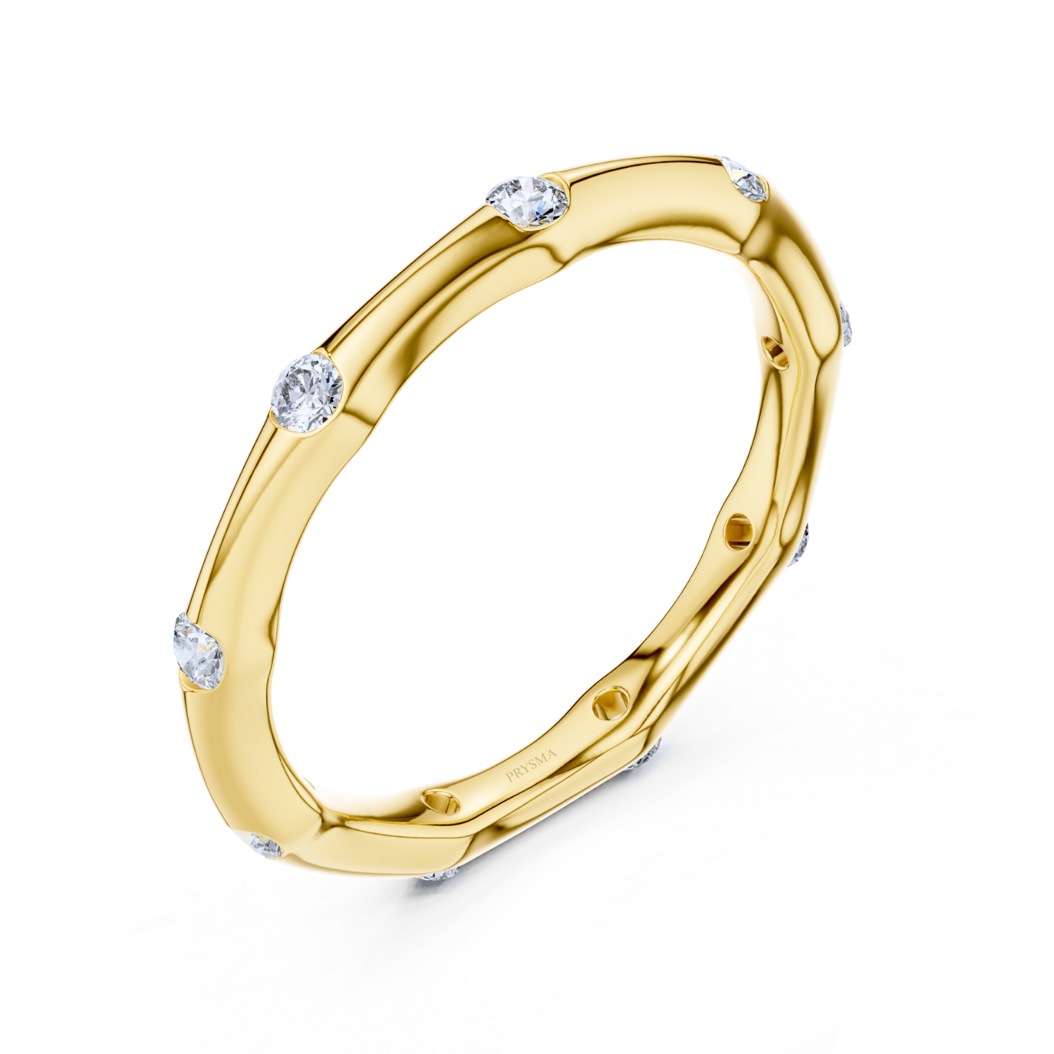 Organic Diamond Bezel Eternity Band