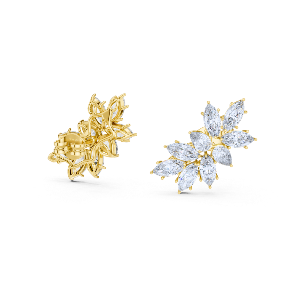 Marquise Bloom Cluster Earrings