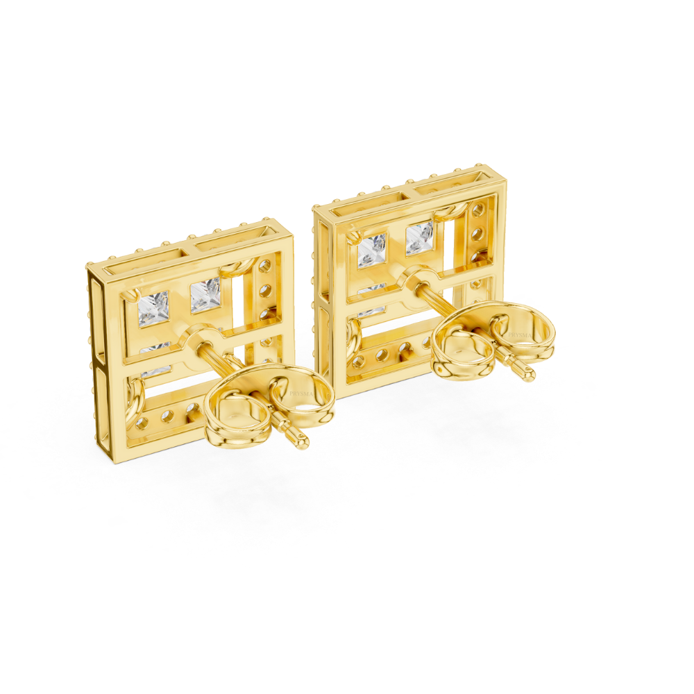 Royal Edge Princess Diamond Studs