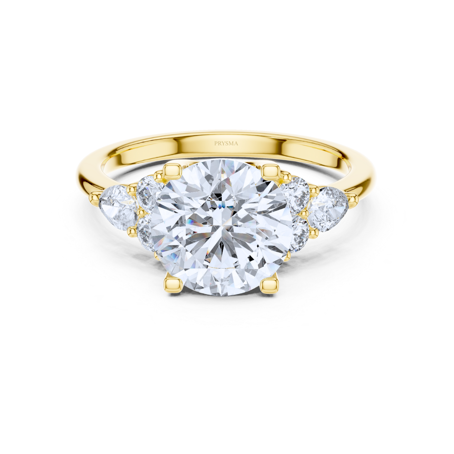 Round-Cut Diamond Three-Stone Ring