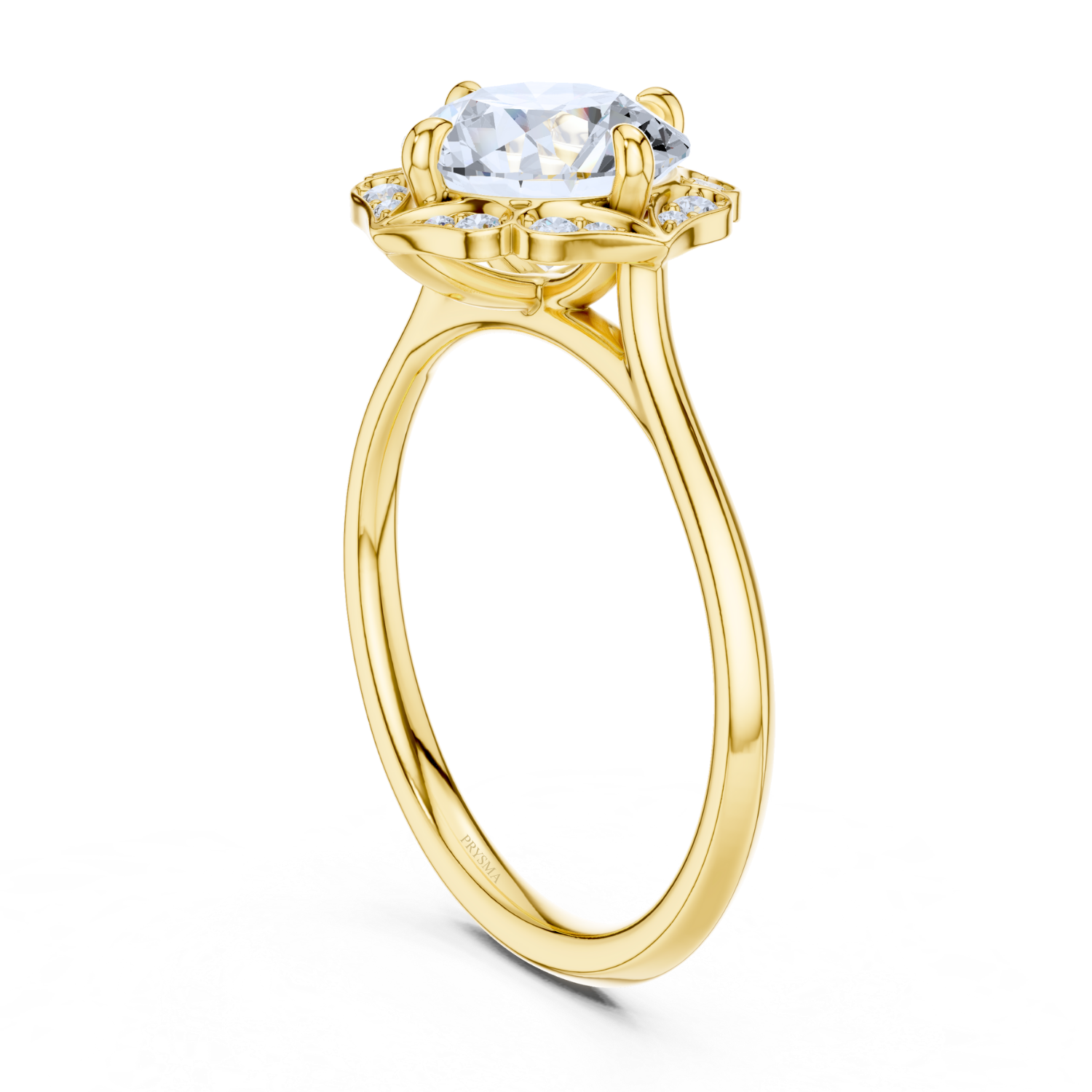 Vintage Floral Halo Diamond Ring