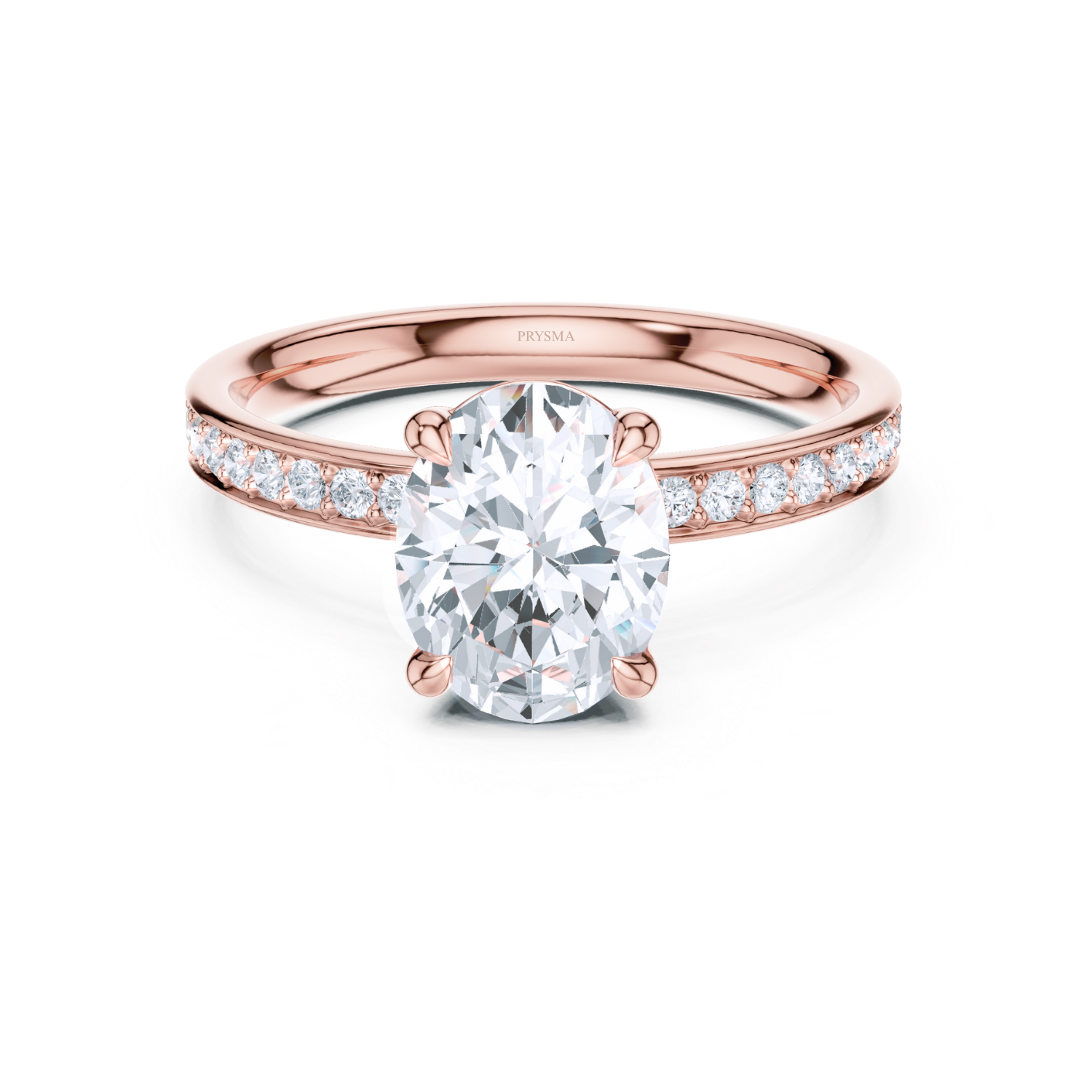 Oval Cathedral Pave Ring