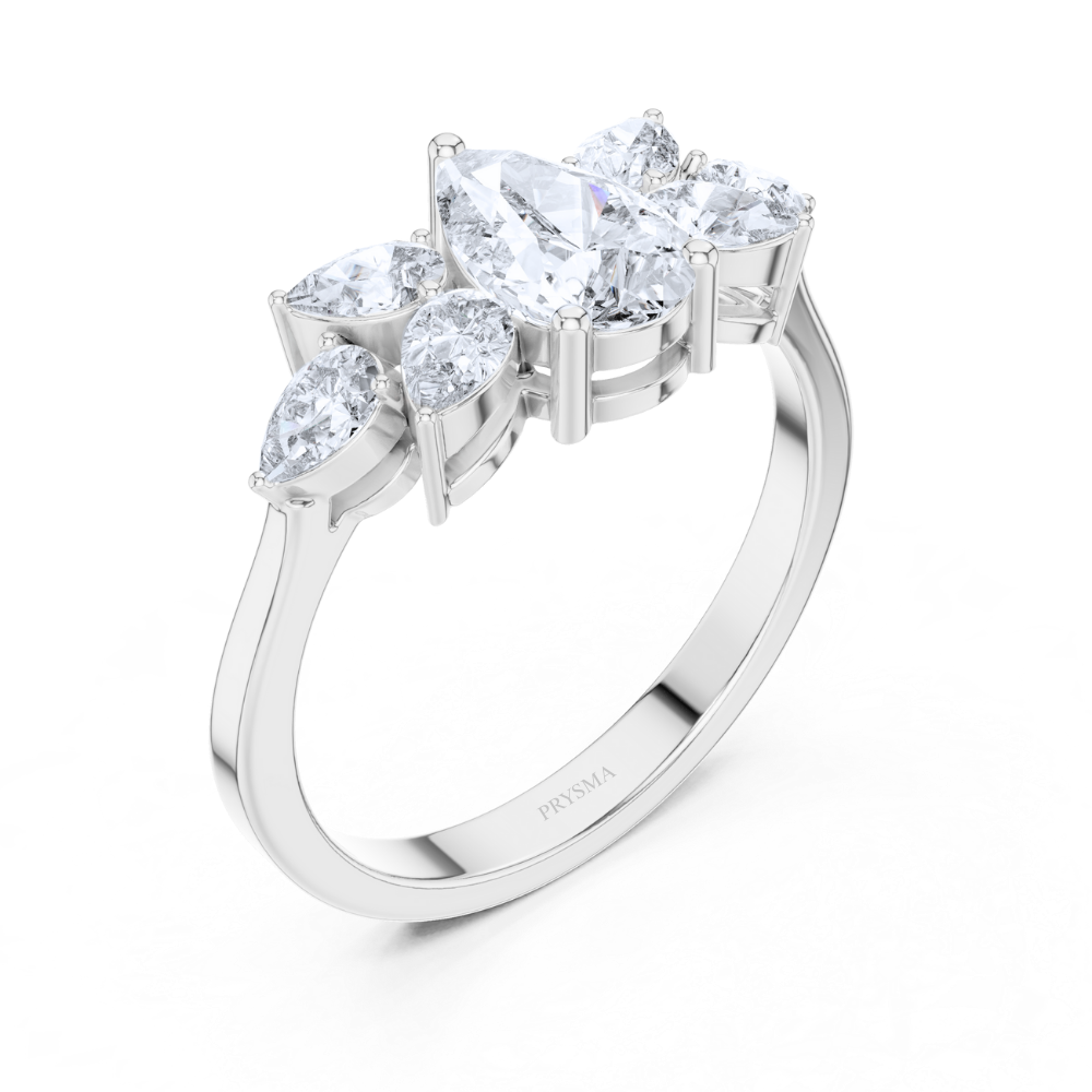Aurora Pear Cluster Ring
