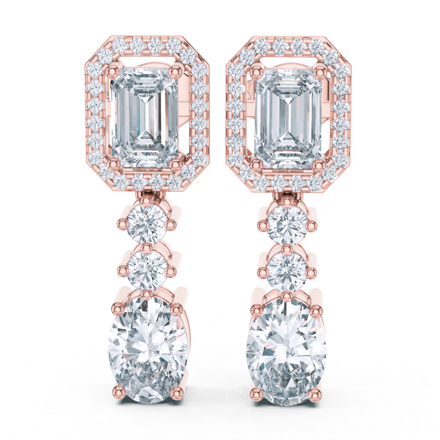 Emerald Radiance Drop Diamond Earrings